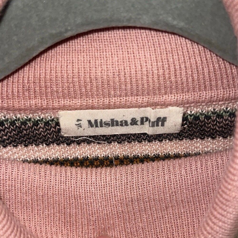 Misha & Puff Puffsleeve Turtleneck Rosette Blanket Pattern Pima Cotton Kids 4Y - Picture 4 of 8